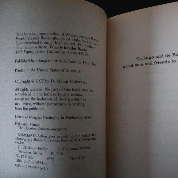 1977 First Edition The Hoboken Chicken Emergency by D. Manus Pinkwater Hardcover - Picture 6 of 8